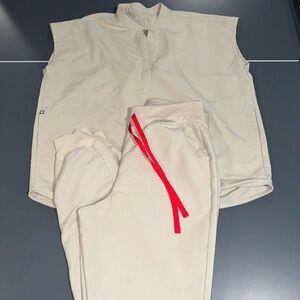 Cream Figs medium Top and high waisted Zamora joggers medium tall